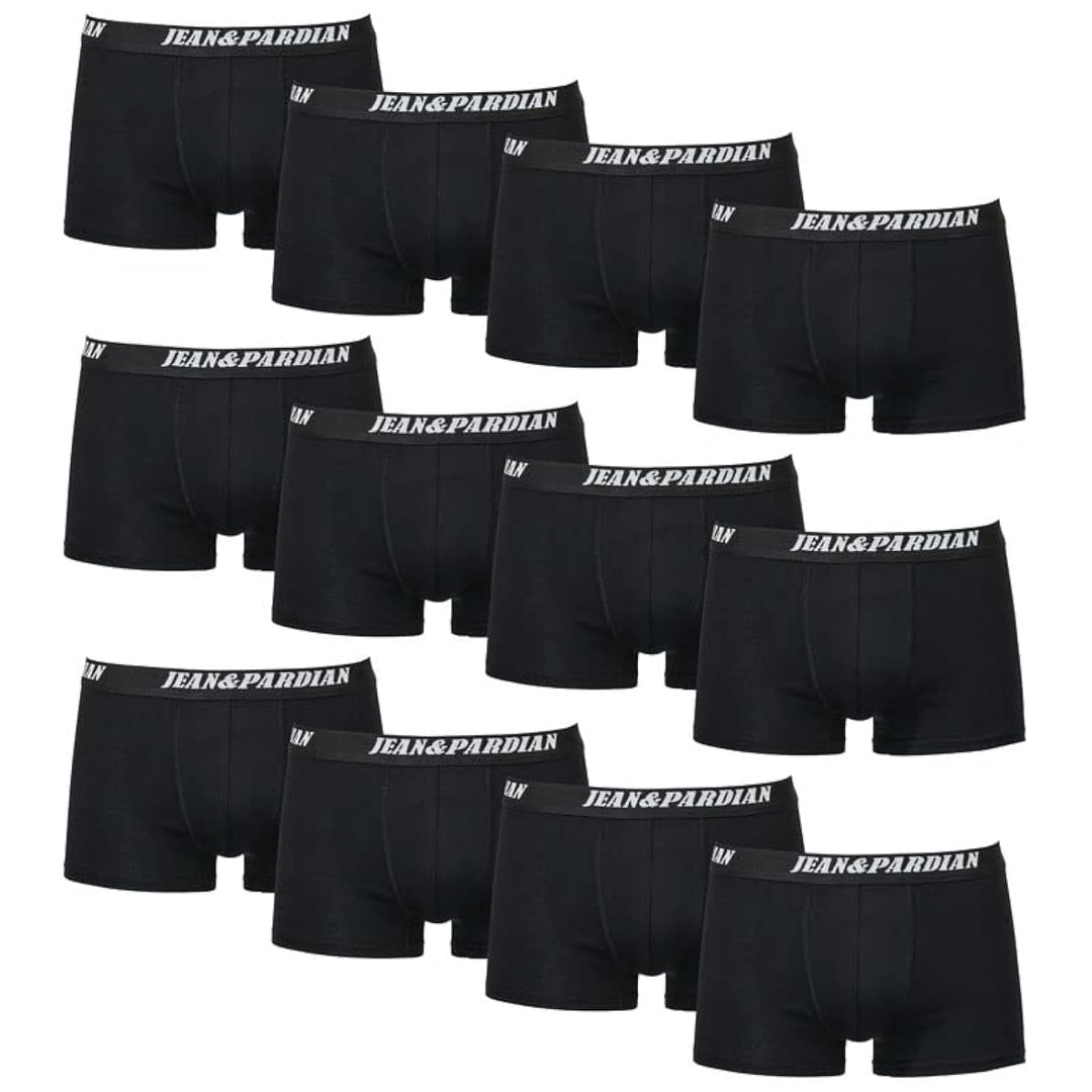 Jean&Pardian Retro Boxershorts 8er & 12er Pack - Bequeme & atmungsaktive Unterwäsche für Herren aus