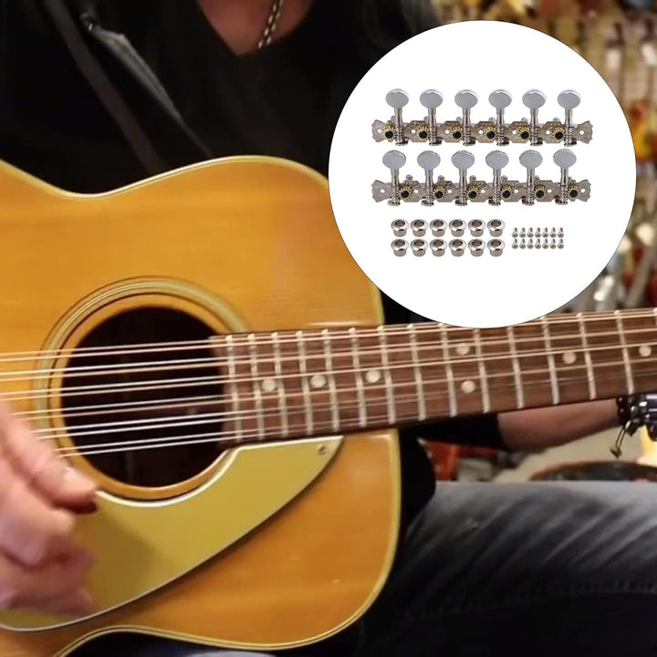 6L6R Mechaniken für Akustikgitarre, verchromt, 12 Saiten