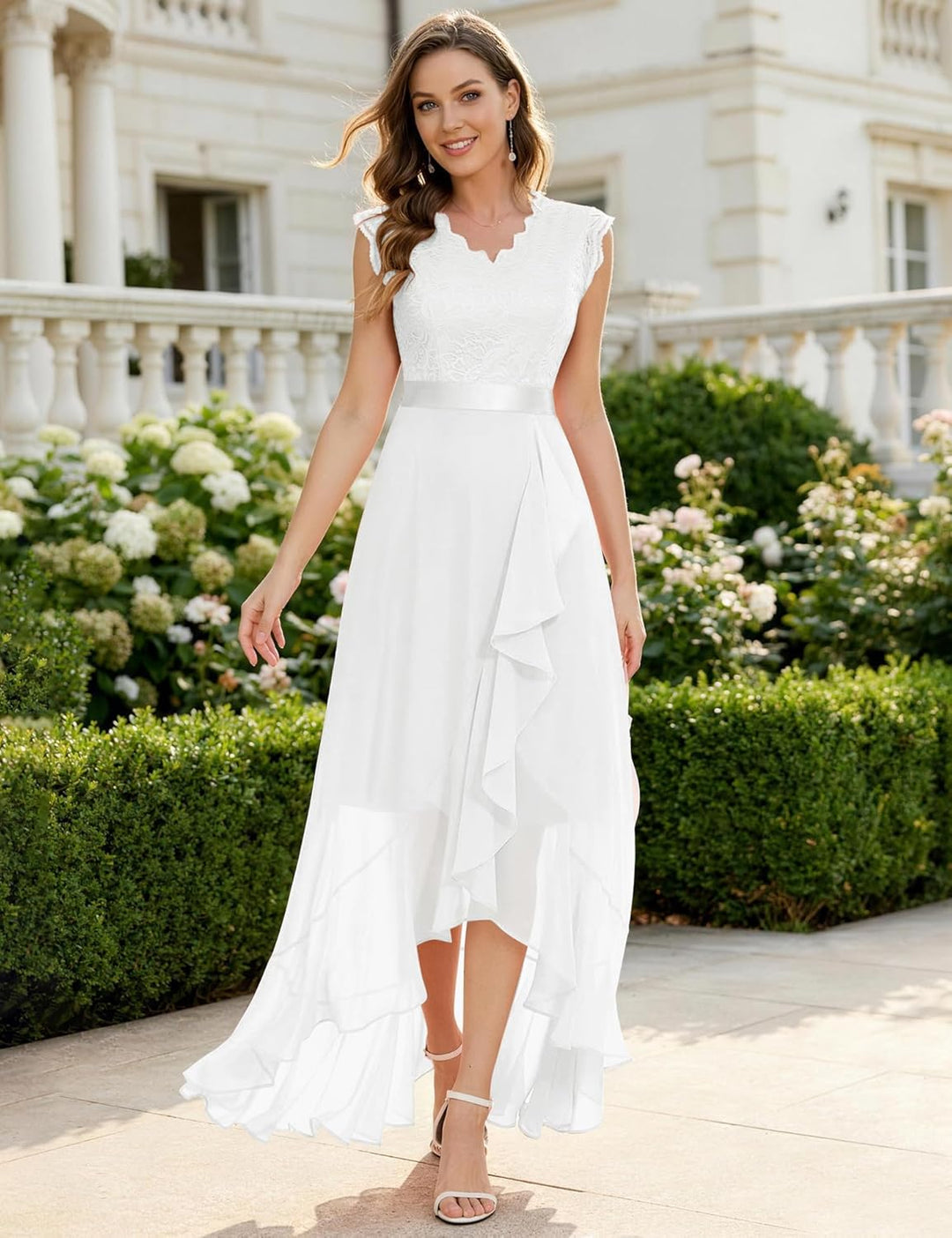 Dressystar Damen Abendkleider Elegant für Hochzeit Neckholder Maxi Brautkleid Jugendweihes Festliche