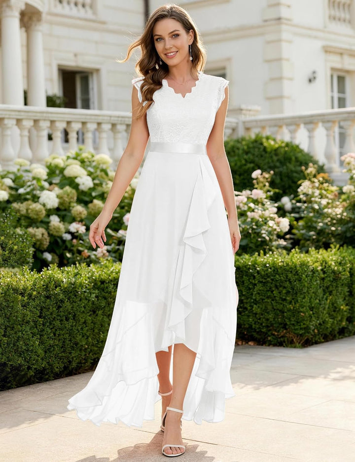 Dressystar Damen Abendkleider Elegant für Hochzeit Neckholder Maxi Brautkleid Jugendweihes Festliche