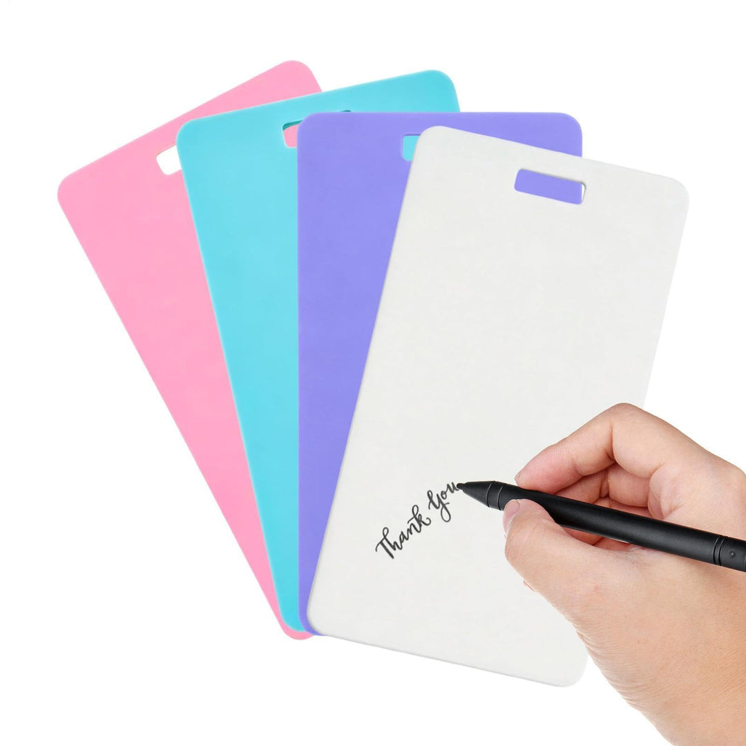 4 Stück Löschbare Ausweis Notizen, Erasable Badge Note, Notizblock Abwischbar Kleine Badge Notizen F