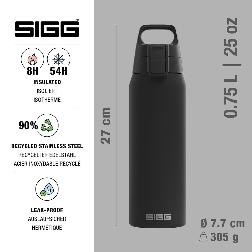 SIGG - Isolierte Trinkflasche - Thermosflasche Shield Therm One Black kohlensäurehaltige Getränke -