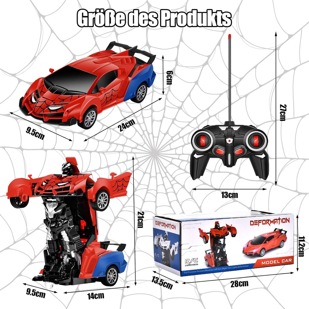Ferngesteuertes Auto Roboter, Transformator Spielzeug für Junge Mädchen ab 3 4 5 6 7 8 9+ Jahre, RC