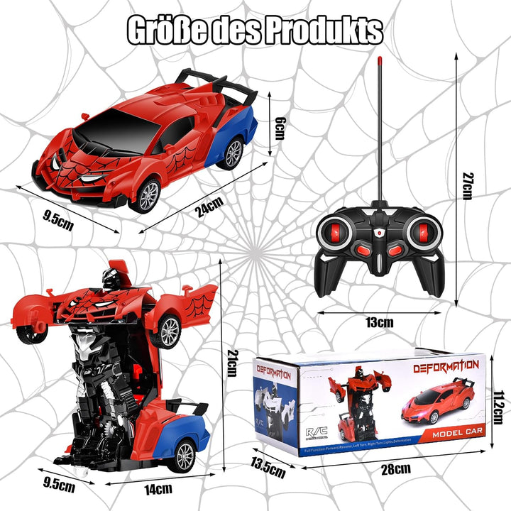 Ferngesteuertes Auto Roboter, Transformator Spielzeug für Junge Mädchen ab 3 4 5 6 7 8 9+ Jahre, RC