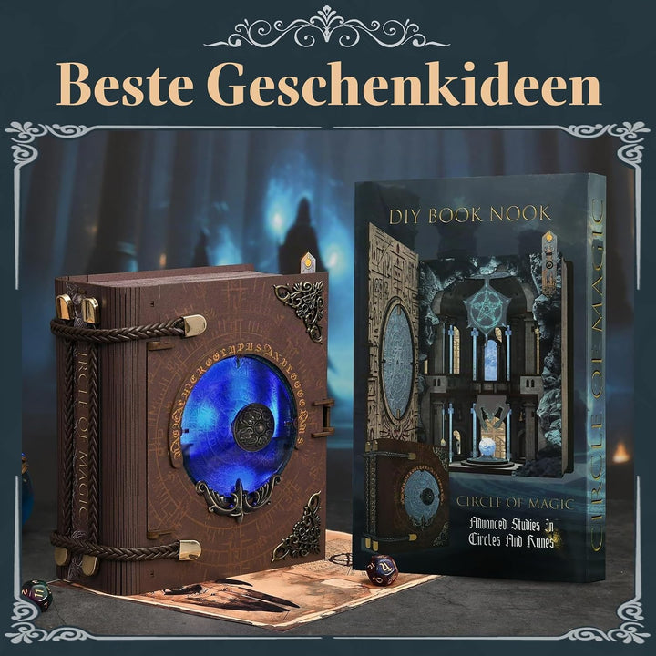 MiniCity DIY Book Nook Kit mit Einsteckbar Staubschutzplatte, Miniatur Puppenhäuser Haus Kit, Booksh