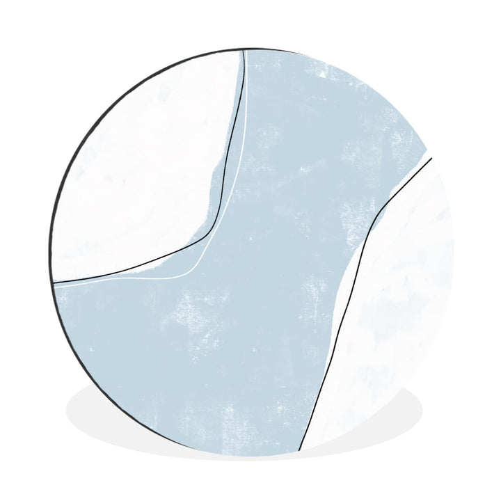 MuchoWow Wandbild Rund Wanddeko Deko Wohnzimmer Bilder 90x90 cm Blau - Minimalismus - Abstrakt, 90x9