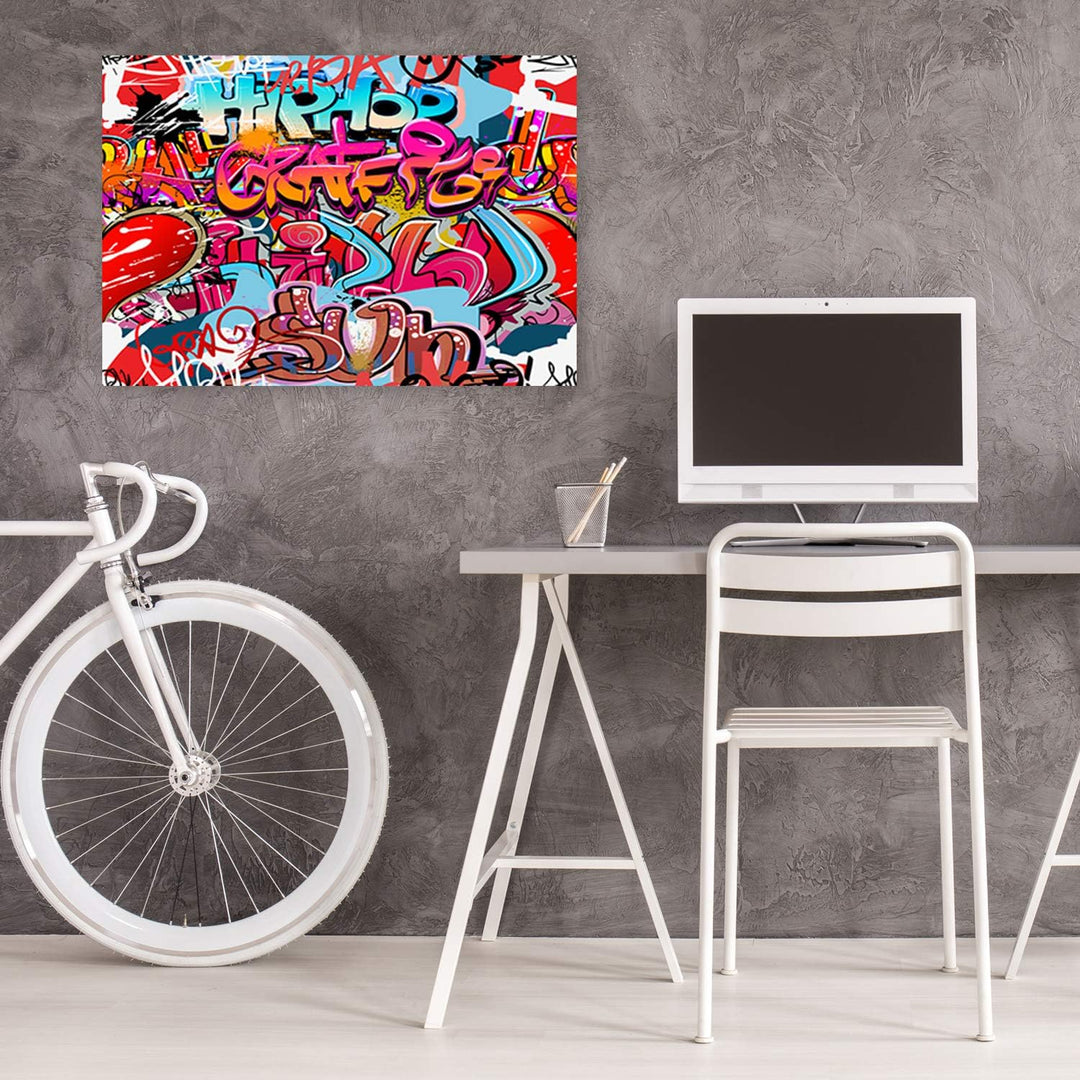 Wanddeko Hip-Hop Kunst modern Bilder abstrakt Rot 100x70 cm M14499 100x70 cm, M14499 100x70 cm