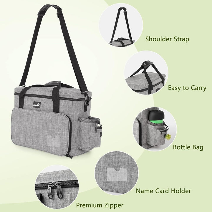 Pecute Hunde Reisetasche Grosse Hundetasche, Haustier, mit 2 Aufbewahrungstaschen und 2 Hundenäpfe,