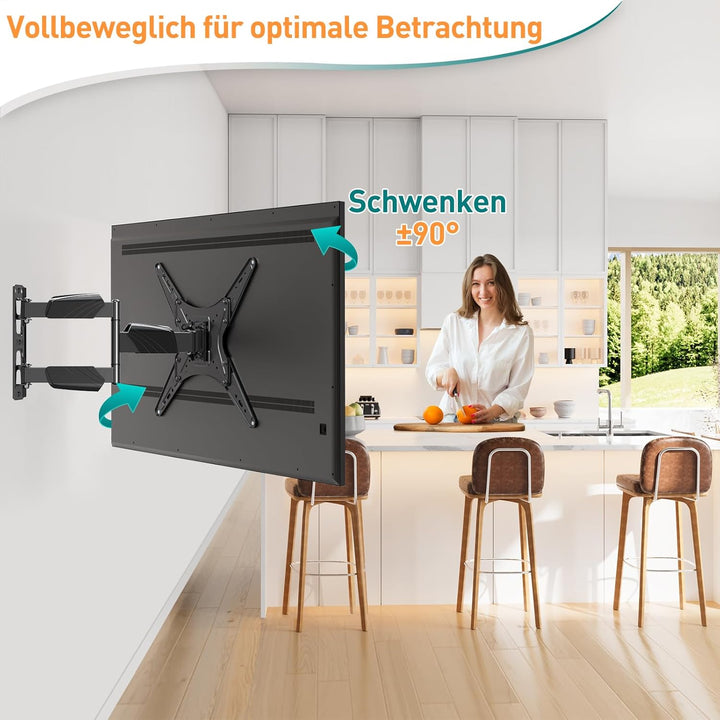 ELIVED TV Wandhalterung Schwenkbar Neigbar TV Halterung für 26-55 Zoll Flach/Curved Fernseher oder M
