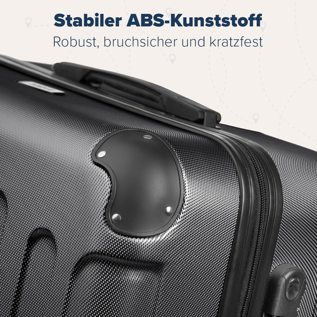 TRVLMORE Kofferset 3 Teilig Hartschale - Koffer & Trolleys Set - Reisekoffer Set 3 Teilig - Koffer S