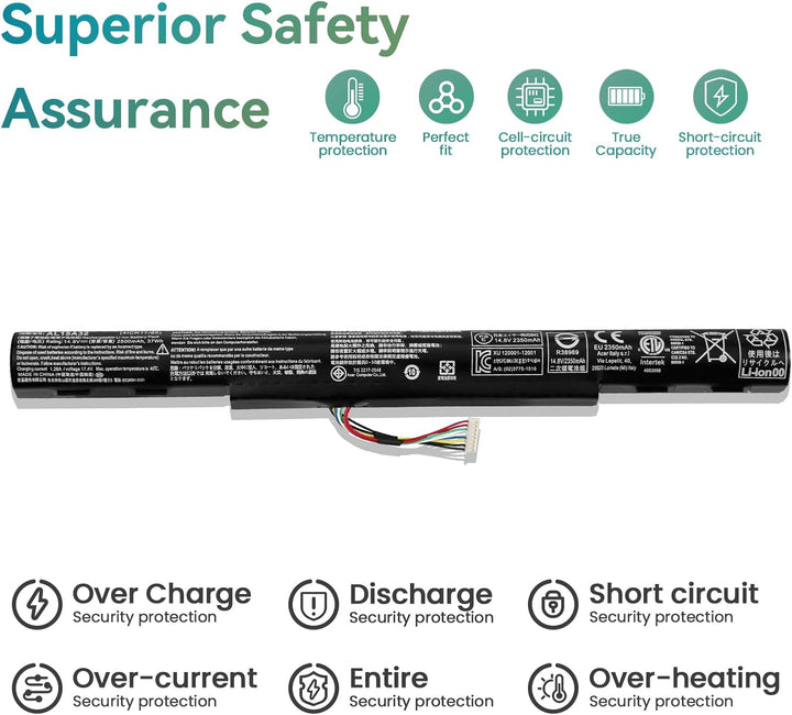 K KYUER 37Wh AL15A32 Laptop Akku für Acer Aspire ES1-420 ES1-421 E5-452 E5-452G E5-473G E5-473T E5-4
