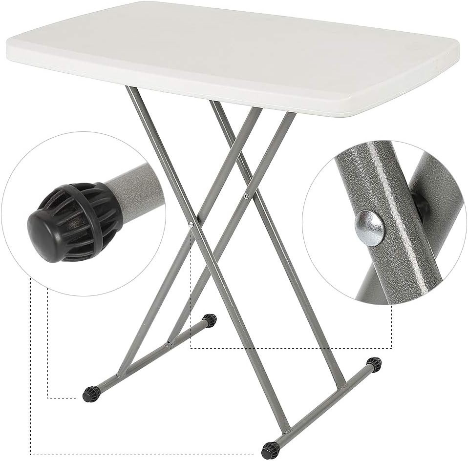 Klapptisch, Campingtisch, 76 cm, Tisch, Picknicktisch, mit höhenverstellbar, 50/62/74 cm, für Garten