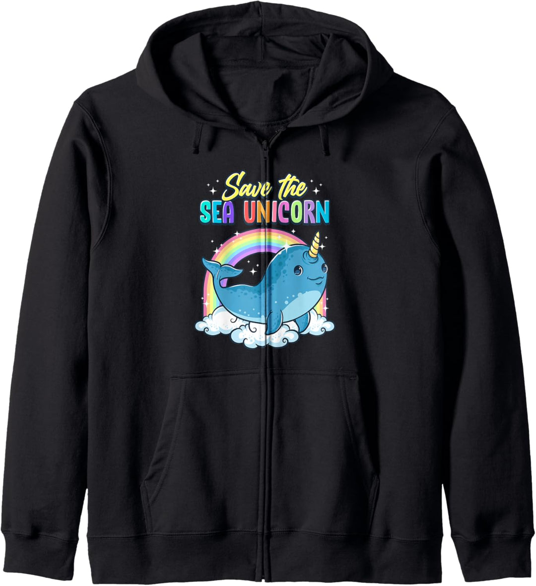 Save The Sea Einhorn Lustiges Narwhal Kostüm Mädchen Frauen Kapuzenjacke