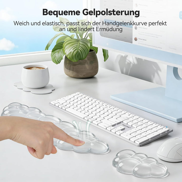 TECKNET Wolke Handballenauflage Tastatur, Ergonomisches, Gel-Füller & Weich und Bequem, Gegen Müdigk