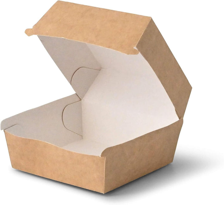 BIOZOYG Take Away Burger Box 75 Stück I Burgerboxen mit Klappdeckel I Hamburger Box aus Frischfaster