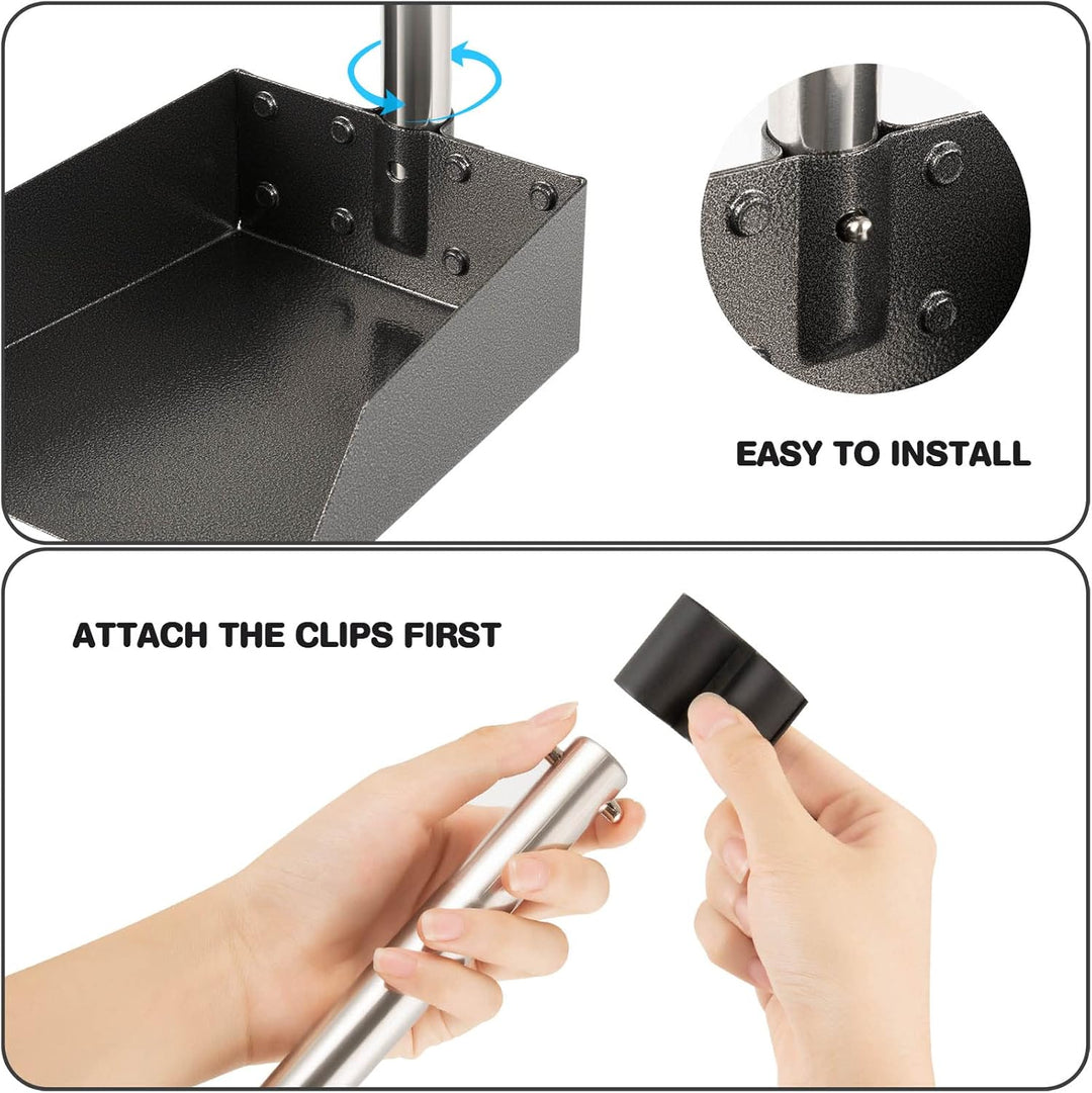 Yangbaga Hundekotschaufel aus Metall Rechen mit Verstellbarer Länge 84/98 cm Langer Griff Large Kehr