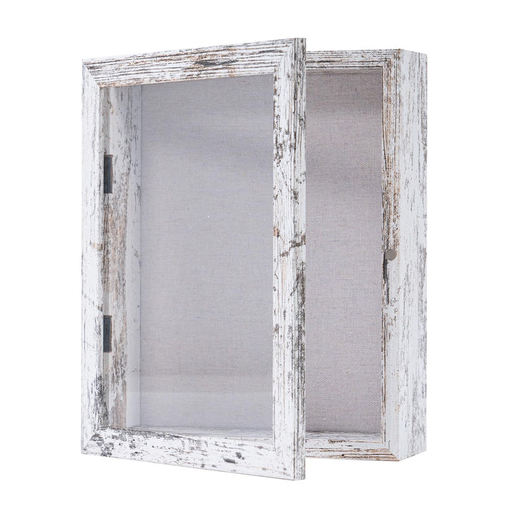 Muzilife 3D Holz Objektrahmen mit Öffnung zum Befüllen 28x35cm Bilderrahmen mit Stecknadeln und Dübe
