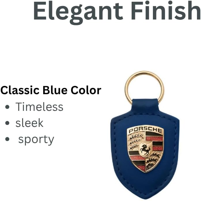 Schlüsselanhänger mit Porsche Wappen, Blau, Blau