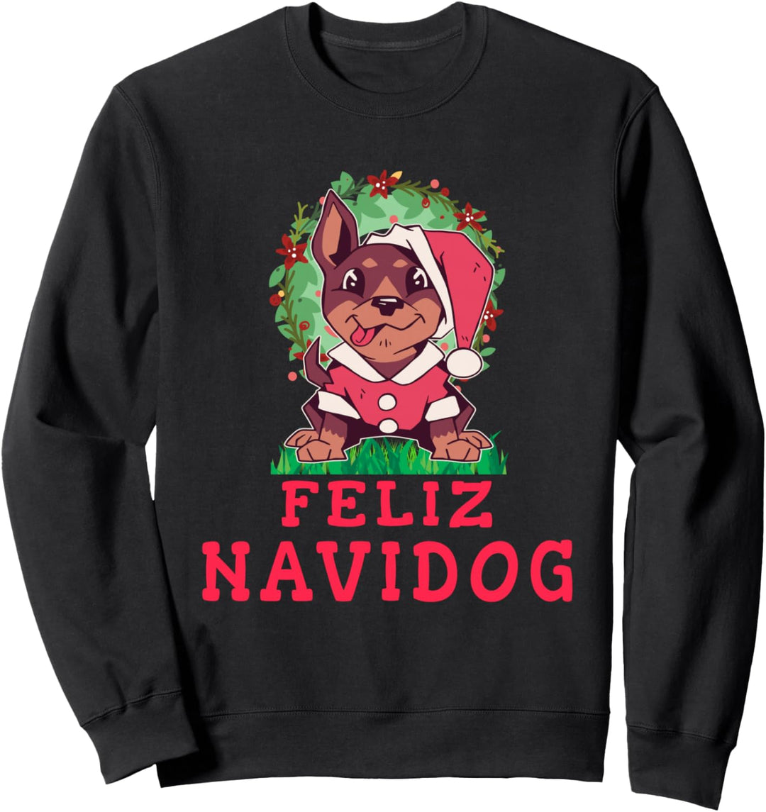 Feliz Navidog - Feliz Navidad - Hund Weihnachten Sterne Sweatshirt