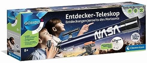 Clementoni Galileo Lab NASA Entdecker Teleskop - Mit 300-facher Vergrösserung, Stativ und austauschb