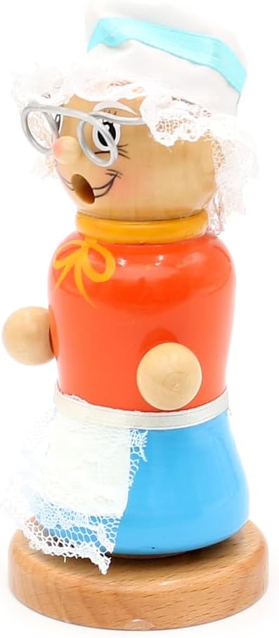 Dekohelden24 Holz Räuchermann, Räucherfigur, Rauchfigur, Räuchermännchen als Märchenfigur Grossmutte
