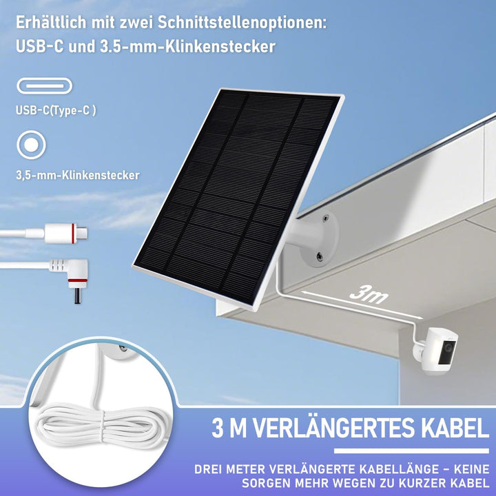 6W Solarpanel für Sicherheits kameras, 5V Solarladegerät kompatibel mit Ring Stick Up Cam/Spotlight