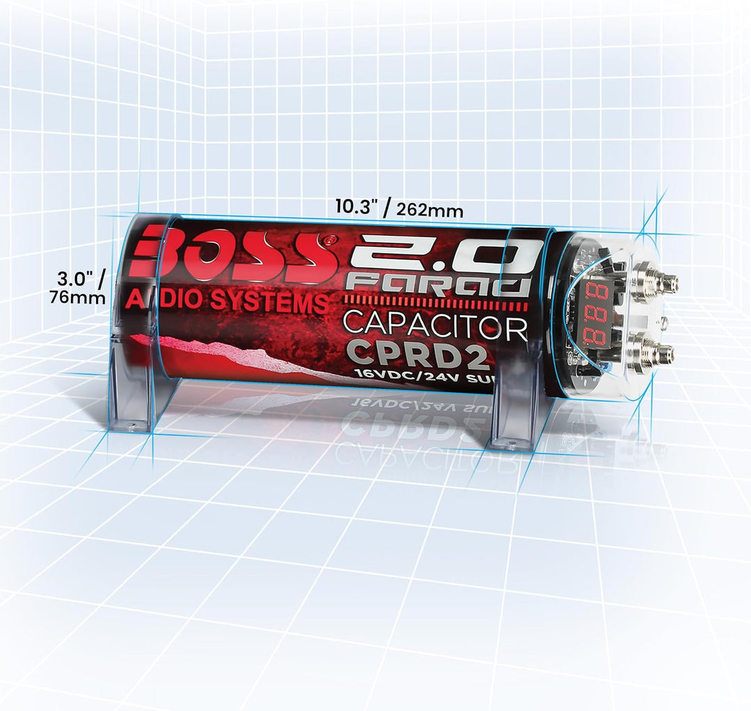 BOSS AUDIO CPRD2 2 Farad Kondensator Standardverpackung, Standardverpackung
