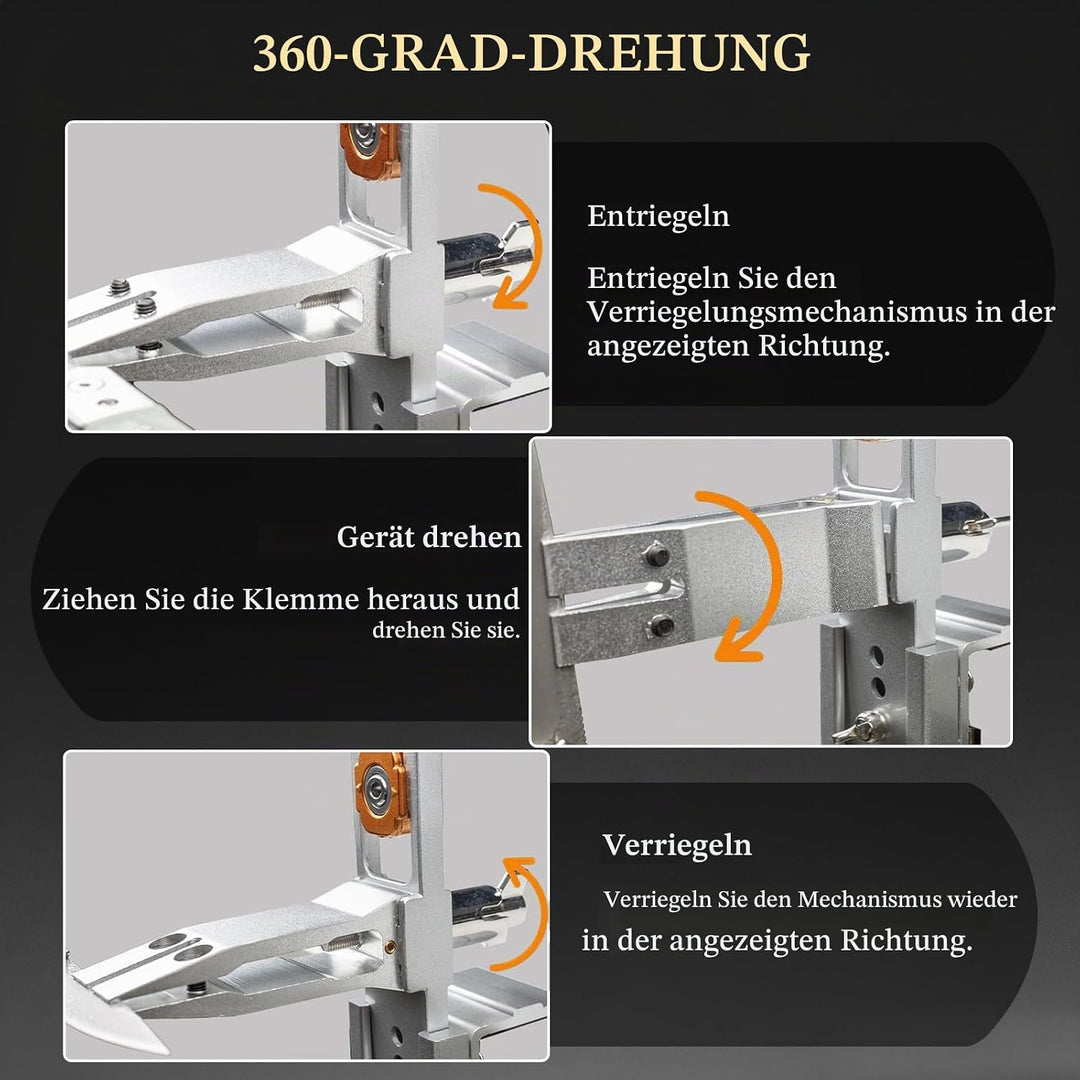 Messerschärfer Profi,Edelstahl Messerschärfsystem mit Präzisions Winkel 15–30°, 360° Flip Drehung mi