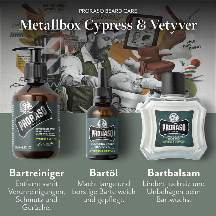 Proraso Bartpflegeset, Cypress & Vetyver grün 900 g (1er Pack) Cypress e Vetiver, Cypress e Vetiver