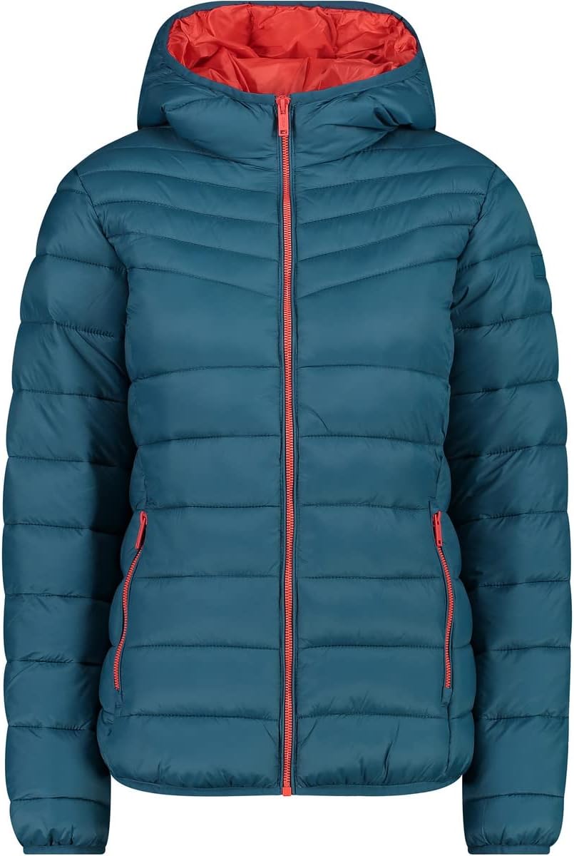CMP Damen Damenjacke mit Fester Kapuze Coat 34 Tiefer See, 34 Tiefer See