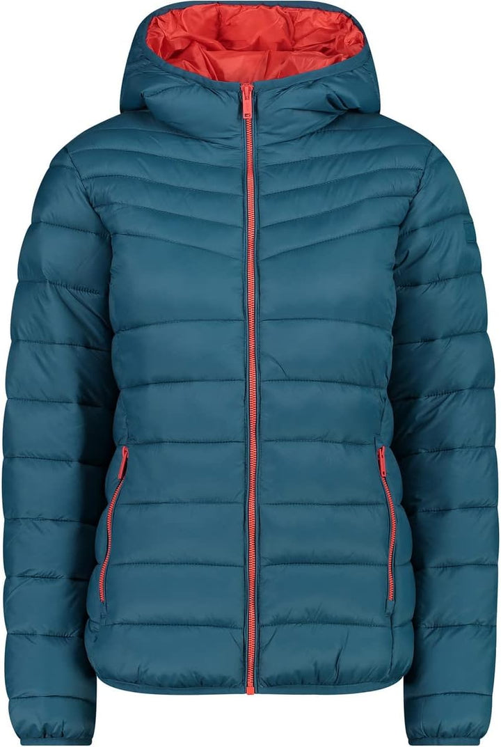 CMP Damen Damenjacke mit Fester Kapuze Coat 34 Tiefer See, 34 Tiefer See