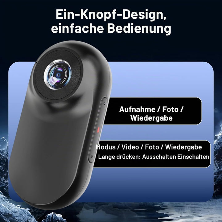 Mini Body Cam mit Magnetgurt, freihändige POV Kamera 26g inkl.Speicherkarte，Action cam für Motorradh