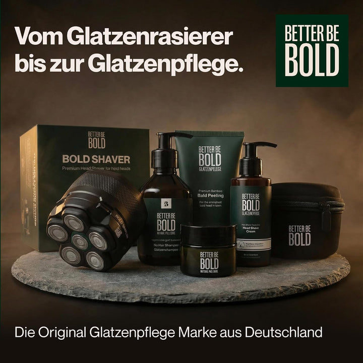 BETTER BE BOLD – Glatzenrasierer & Glatzencreme Anti-Shine 50ml SET – Mattierende Pflege für Glatze