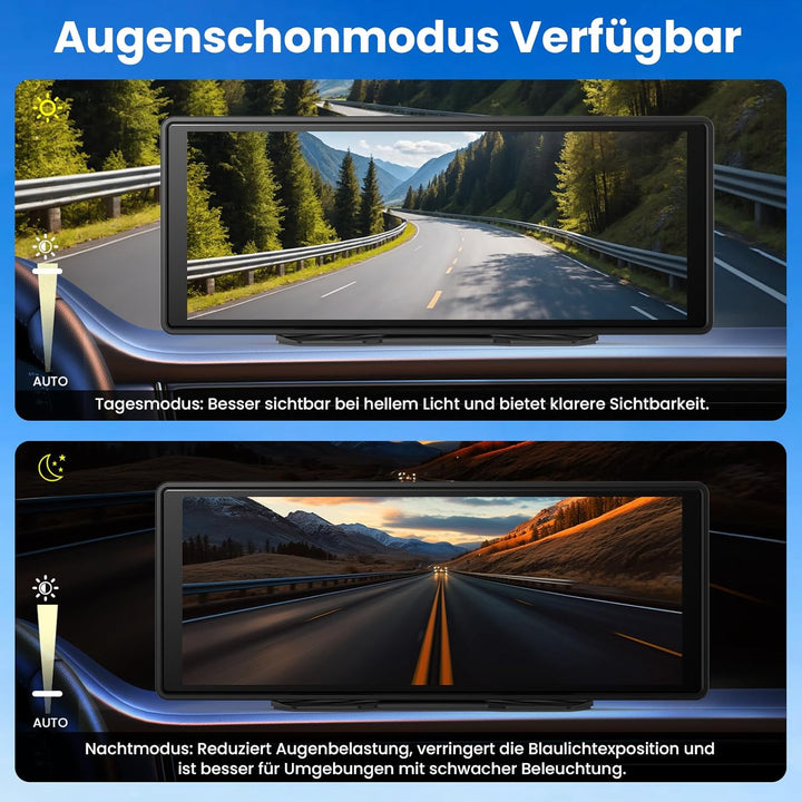 CarPlay Bildschirm, Wireless Android Auto Display mit GPS Navigationsgeräte, Bluetooth Freisprechein