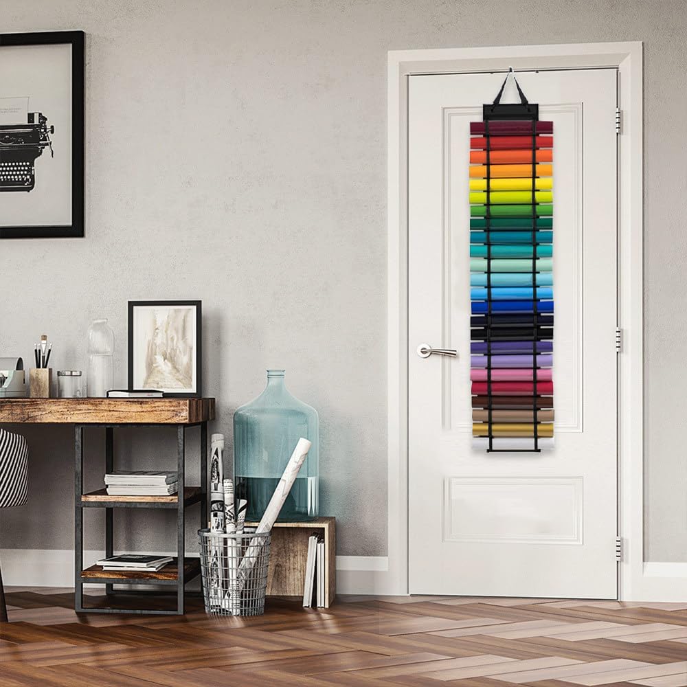 Wnddle Vinyl Rollen Organizer, Vinyl-Aufbewahrungsregal mit 24 Fächern, Vinyl-Rollenhalte, Vinyl Auf