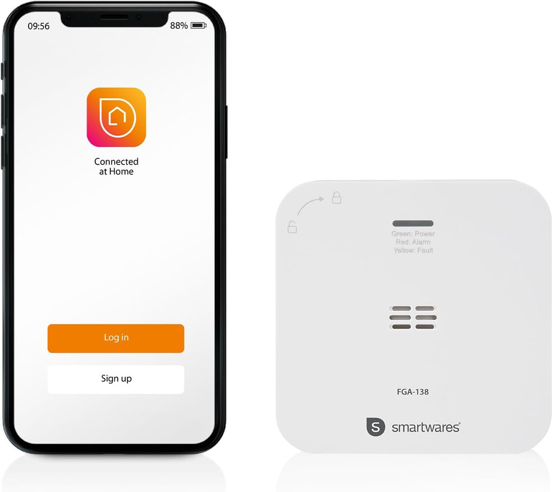 Smartwares Co-Detektor – 85 dB – Sensor 10 Jahre – Benachrichtigungen über App – Testknopf & Stummkn