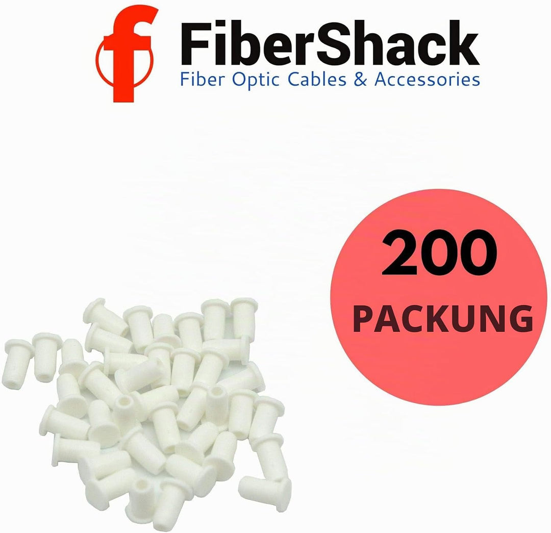 Fibershack LC-Glasfaser-Staubkappen, 200 x 1,25 mm LC-Faser-Staubkappen in einem Schnappverschluss-G