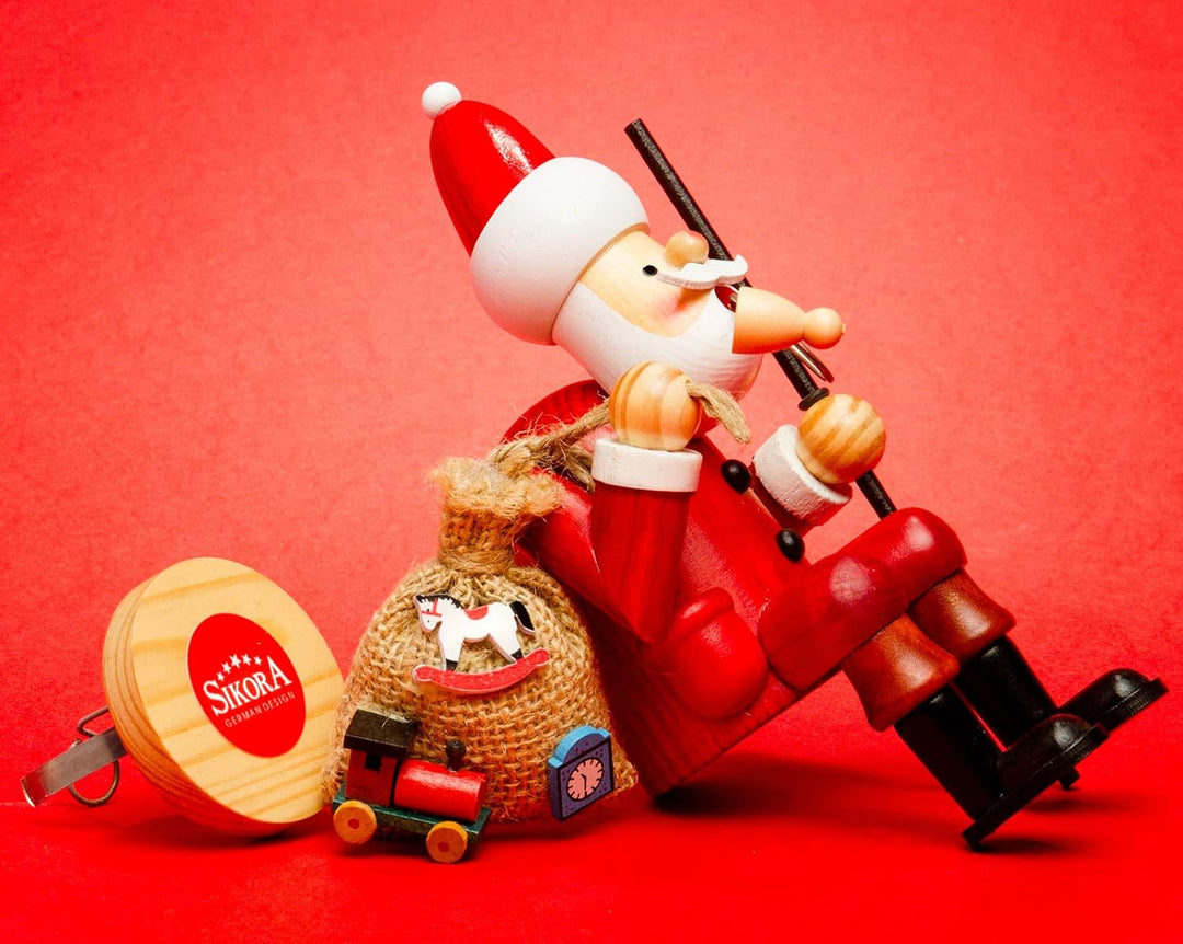 Sikora RM-A Räuchermännchen aus Holz 3 Grössen Verschiedene Motive, Farbe/Modell:A25 rot - Weihnacht
