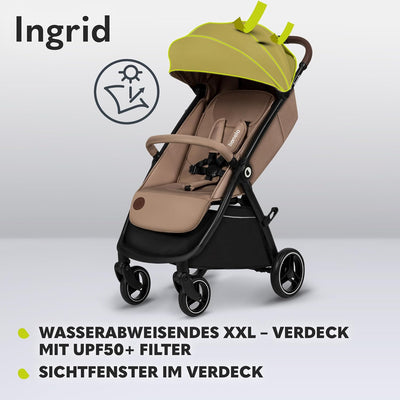 LIONELO INGRID Kinderwagen bis 22 kg von 6 Monaten bis 4 Jahren Grosse 360° schwenkbare Räder Volle