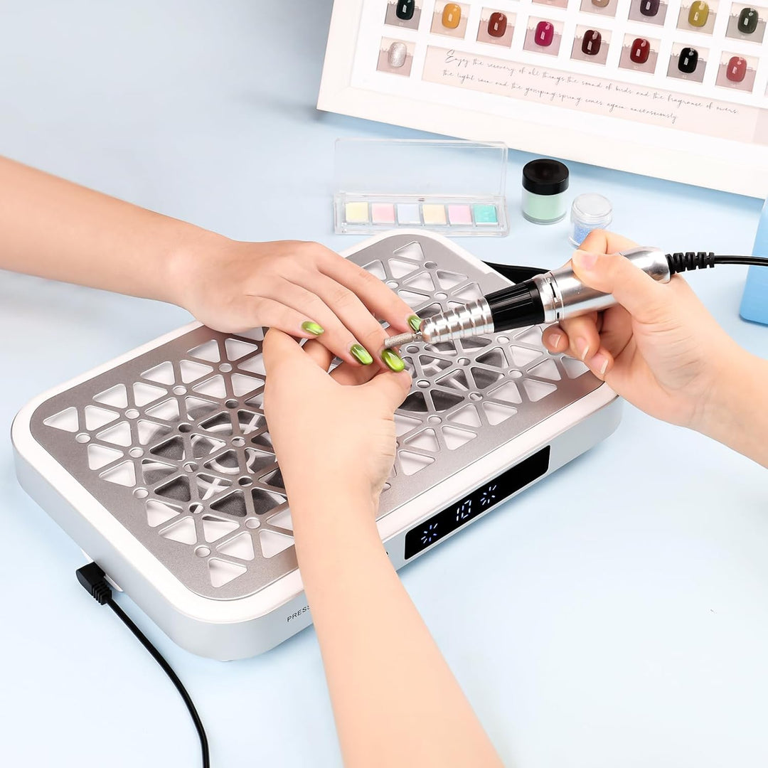 Staubabsaugung für Nägel，Professionelle Nagelstaubsauger mit 30PCS Filterpads，1600PA tragbar, 10 Ges