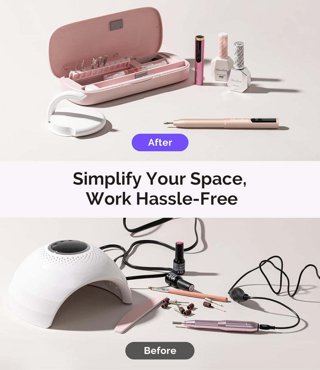 MelodySusie Nagelfräser Kabellos, Elektrische Nagelfeile Fräser für Gelnägel Acrylnägel, PC100GR Nai