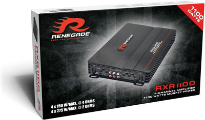 Renegade RXA1100-4 Kanal ClassA/B Car-Audio Verstärker | 1100 Watt | brückbar und 2 Ω Stabilität