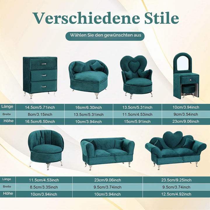 MagiDeal Miniatur Puppen Zubehör, Schmuckschatulle, Organizer, Möbel, Ornamente, Aufbewahrungsbox, S