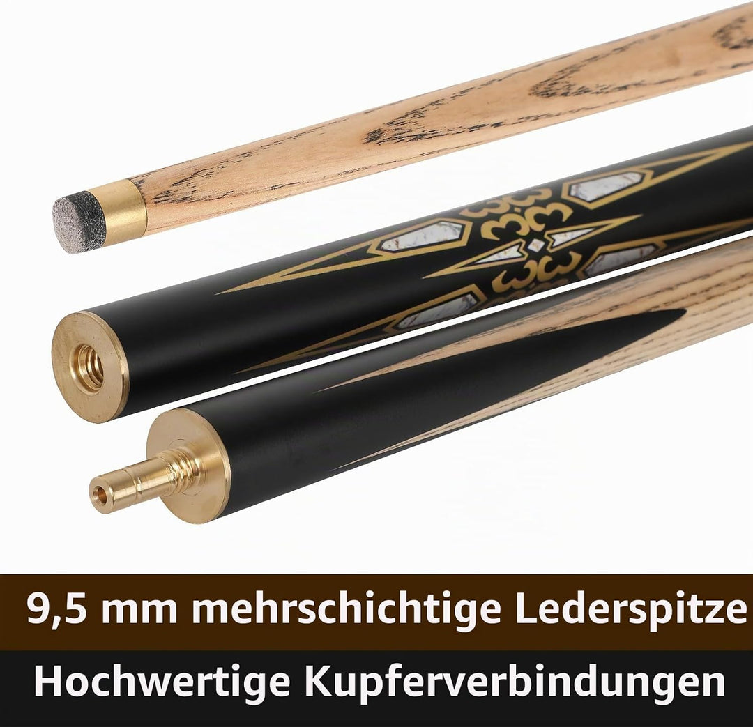144,8 cm handgefertigter Snooker-Queuestab mit Verlängerung, langlebige Eschenholz-Konstruktion, pro