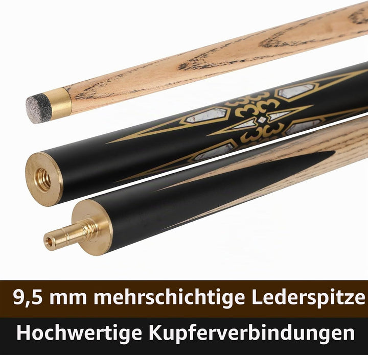 144,8 cm handgefertigter Snooker-Queuestab mit Verlängerung, langlebige Eschenholz-Konstruktion, pro