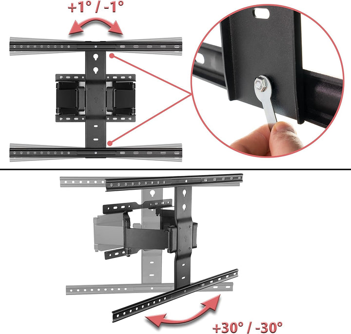 Poppstar TV Wandhalterung schwenkbar 37-80 Zoll super stark für Flach- und Curved-Monitore bis 50 kg