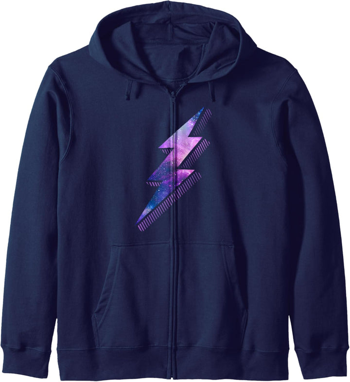 Purple Galaxy Lightning Bolt Hipster Kapuzenjacke