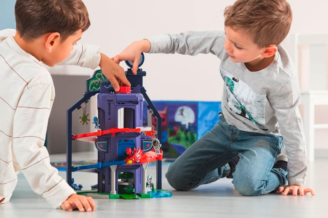 Dickie Toys PJ Masks Hauptquartier, Spielset zur Serie inkl. Catboy in Catcar, viele Funktionen, Pyj