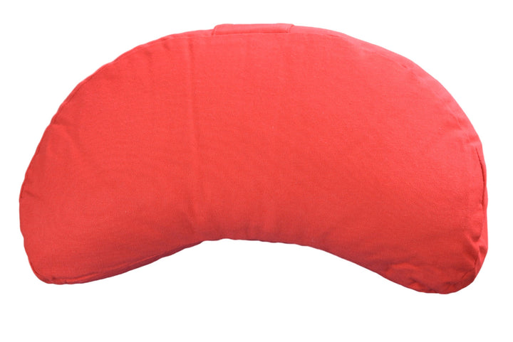Yoga und Pilates Kissen Halbmond 100% Baumwolle Bezug (42 x 20 x 12 cm) Rot, Rot