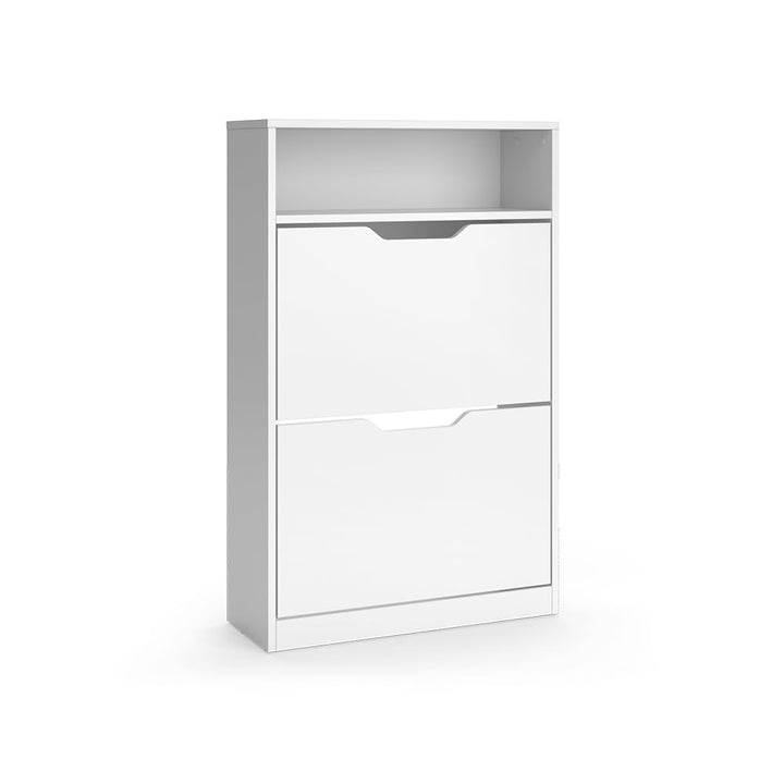 Vicco Schuhkipper Luca, Weiss, 59 x 94 cm mit 2 Kippfächern | mit 2 Fächern Weiss 2 Fächer, Weiss 2